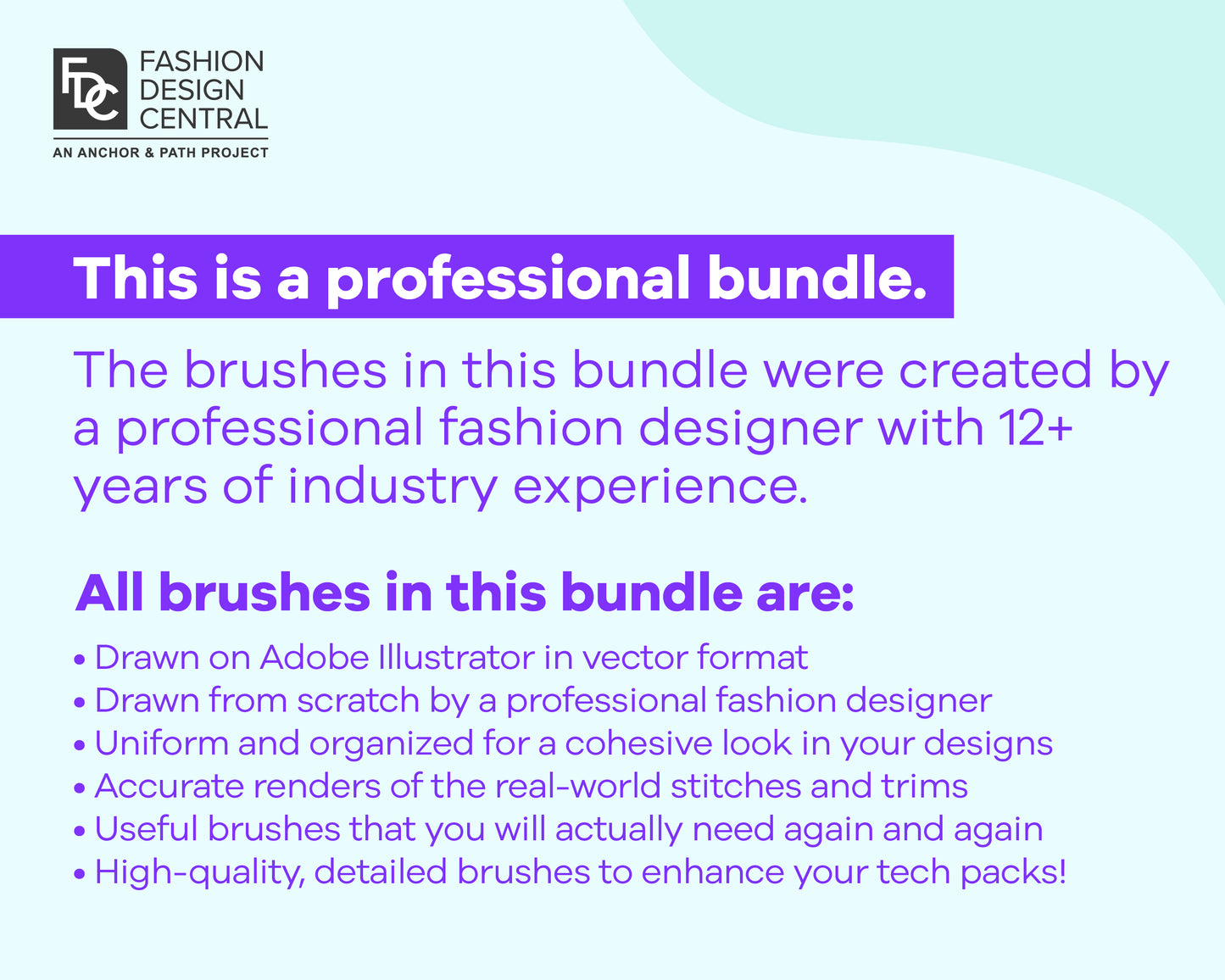 120 Professional Adobe Illustrator Brushes for Fashion Design | For Fashion Flats & Tech Packs