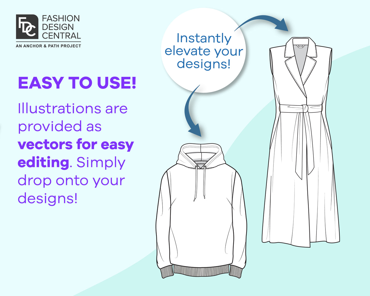 20 Collars & Hoods for Adobe Illustrator | Professional Bundle for Fashion Flats