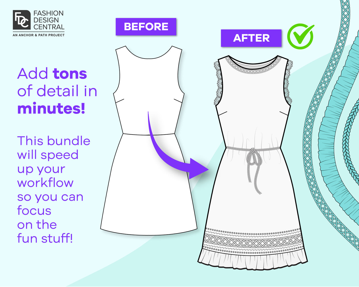 120 Professional Adobe Illustrator Brushes for Fashion Design | For Fashion Flats & Tech Packs